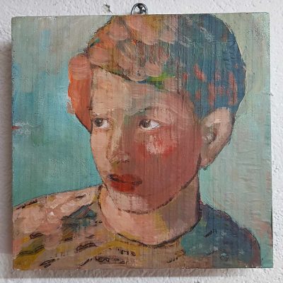 Boy from Florence - akril, les 12x12x3 cm, 2015