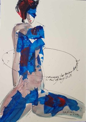La Reine Margot - Akril, tis papir 32x22 cm, 6.1.2005